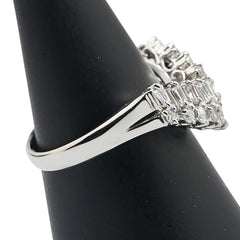 Pt900 プラチナ ダイヤ0.53ct V字 リング 指輪 レディース 12号 【中古】