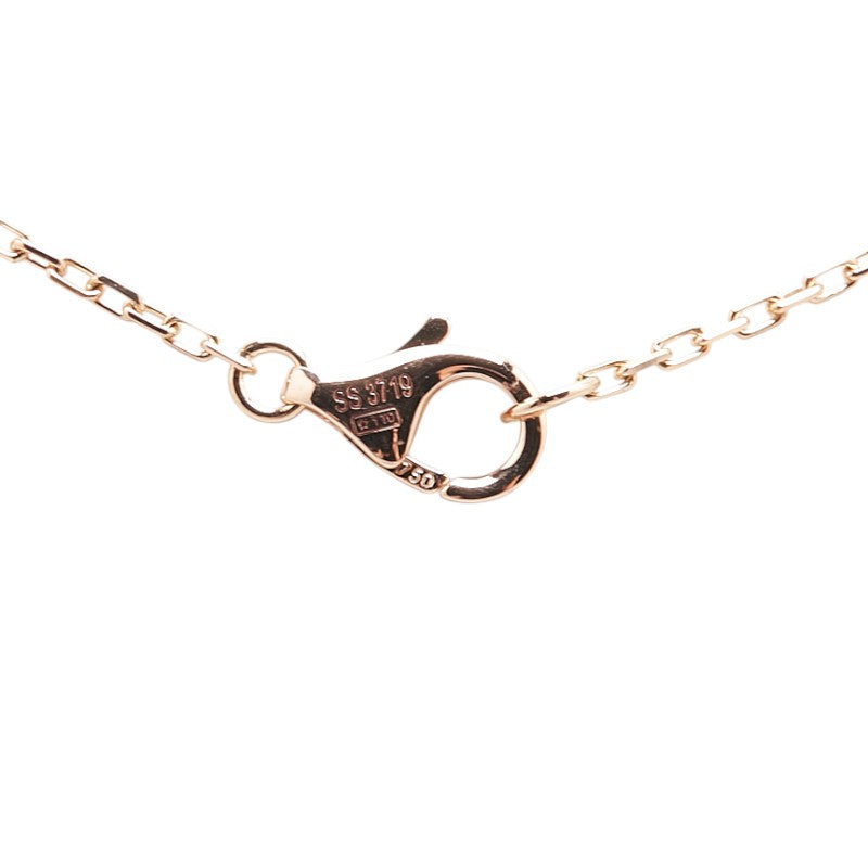 カルティエ ドゥーブルC チェーン ペンダントネックレス K18PG ピンクゴールド ラインストーン レディース CARTIER 【中古】