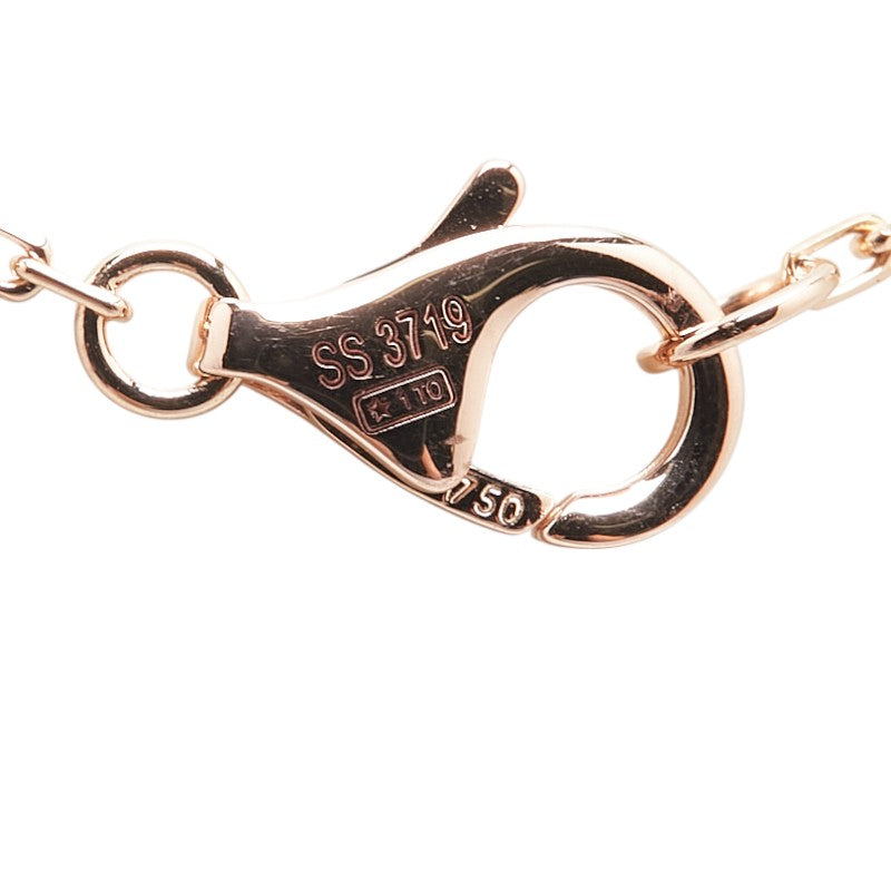カルティエ ドゥーブルC チェーン ペンダントネックレス K18PG ピンクゴールド ラインストーン レディース CARTIER 【中古】