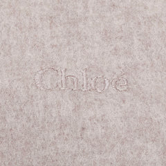 クロエ ロゴ フリンジ マフラー ピンクベージュ カシミヤ レディース Chloe 【中古】