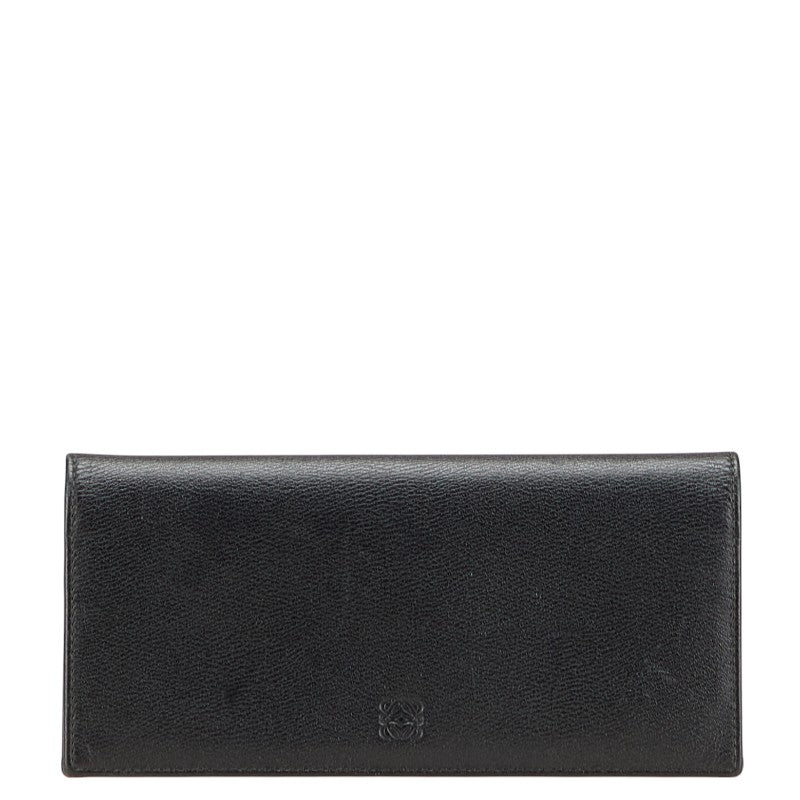 ロエベ アナグラム 長財布 ブラック レザー レディース LOEWE 【中古】