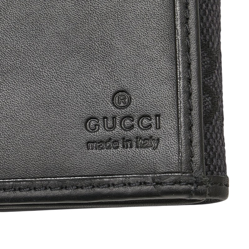 グッチ GGキャンバス 長財布 035 2888 ブラック キャンバス レザー レディース GUCCI 【中古】