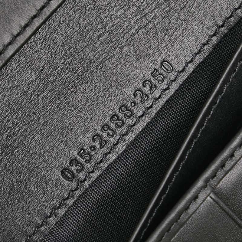 グッチ GGキャンバス 長財布 035 2888 ブラック キャンバス レザー レディース GUCCI 【中古】
