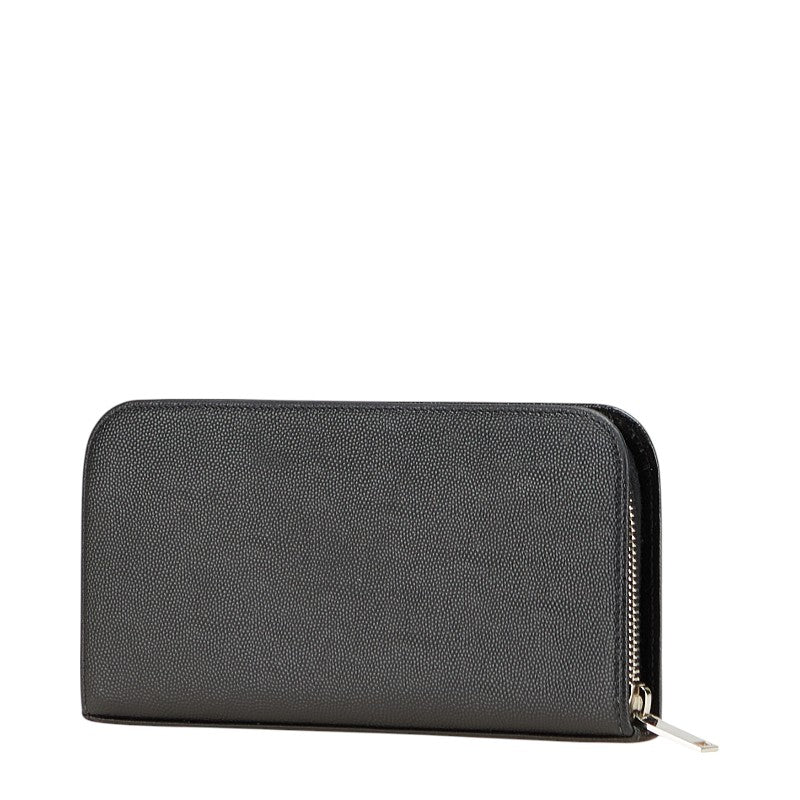 サンローラン ロゴ 長財布 ブラック レザー レディース SAINT LAURENT 【中古】