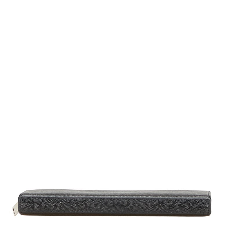 サンローラン ロゴ 長財布 ブラック レザー レディース SAINT LAURENT 【中古】