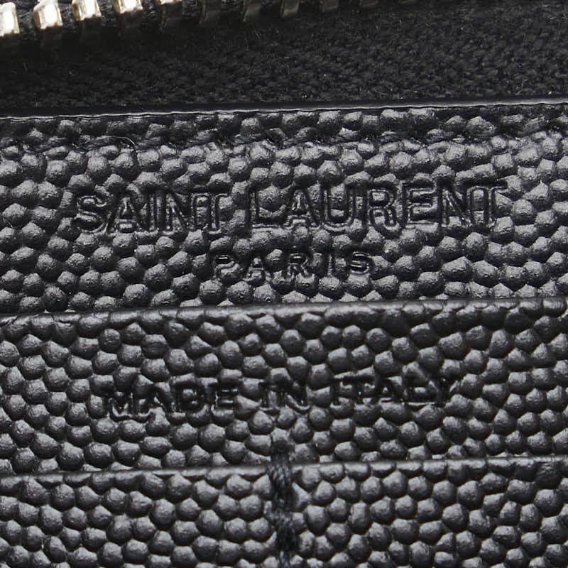 サンローラン ロゴ 長財布 ブラック レザー レディース SAINT LAURENT 【中古】
