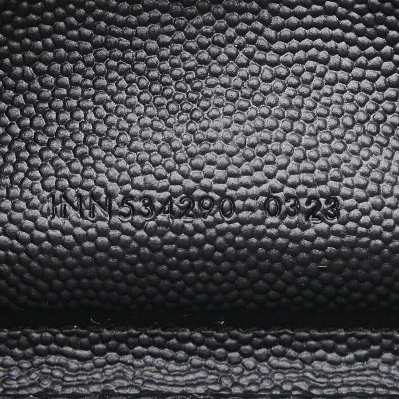 サンローラン ロゴ 長財布 ブラック レザー レディース SAINT LAURENT 【中古】