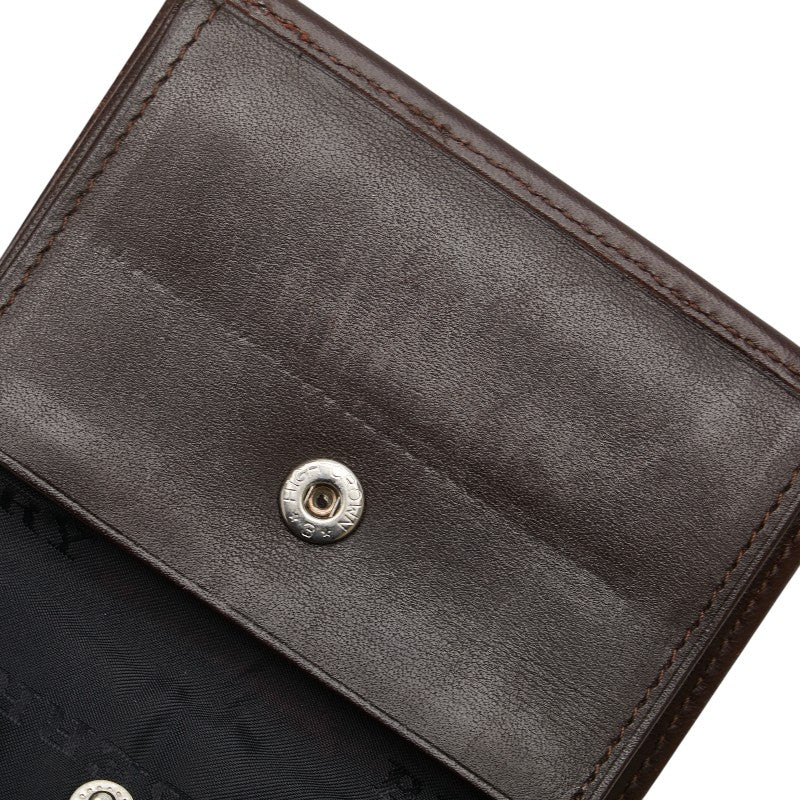 バーバリー ノバチェック 二つ折り財布 ベージュ ブラウン キャンバス レザー レディース BURBERRY 【中古】
