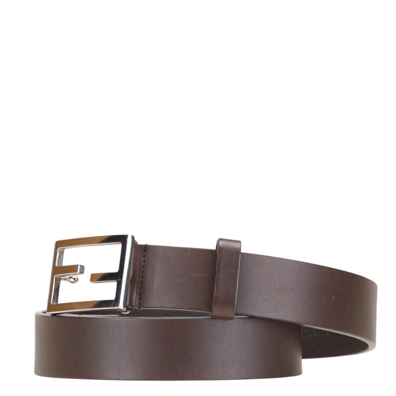 フェンディ FFバックル ベルト 80/32 ブラウン レザー レディース FENDI 【中古】