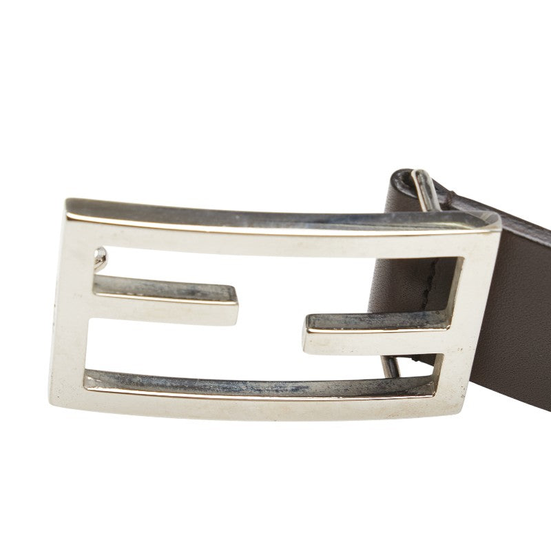 フェンディ FFバックル ベルト 80/32 ブラウン レザー レディース FENDI 【中古】