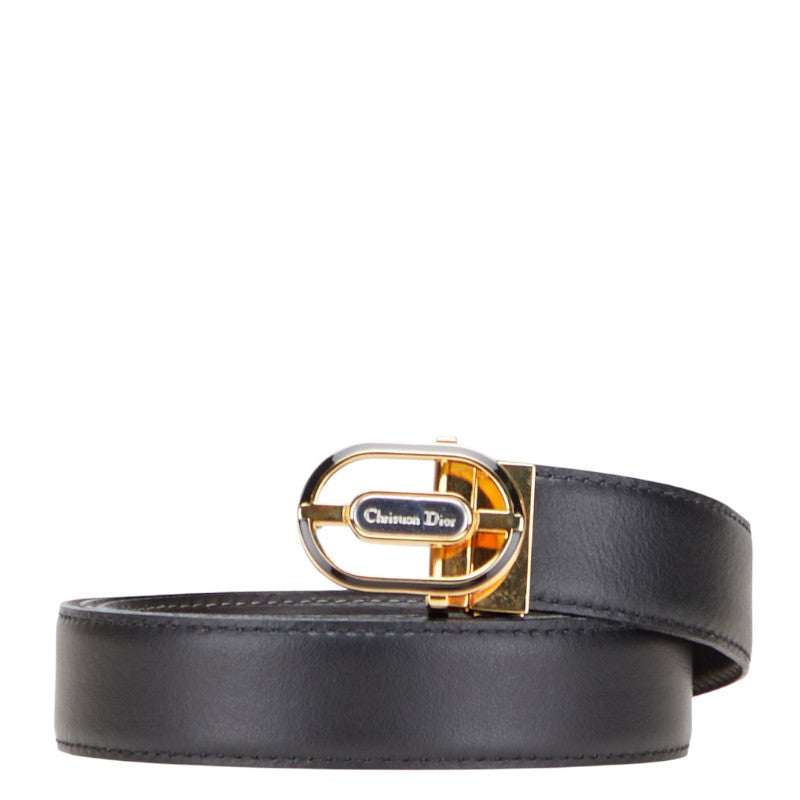 ディオール ベルト ブラック ゴールド レザー レディース Dior 【中古】