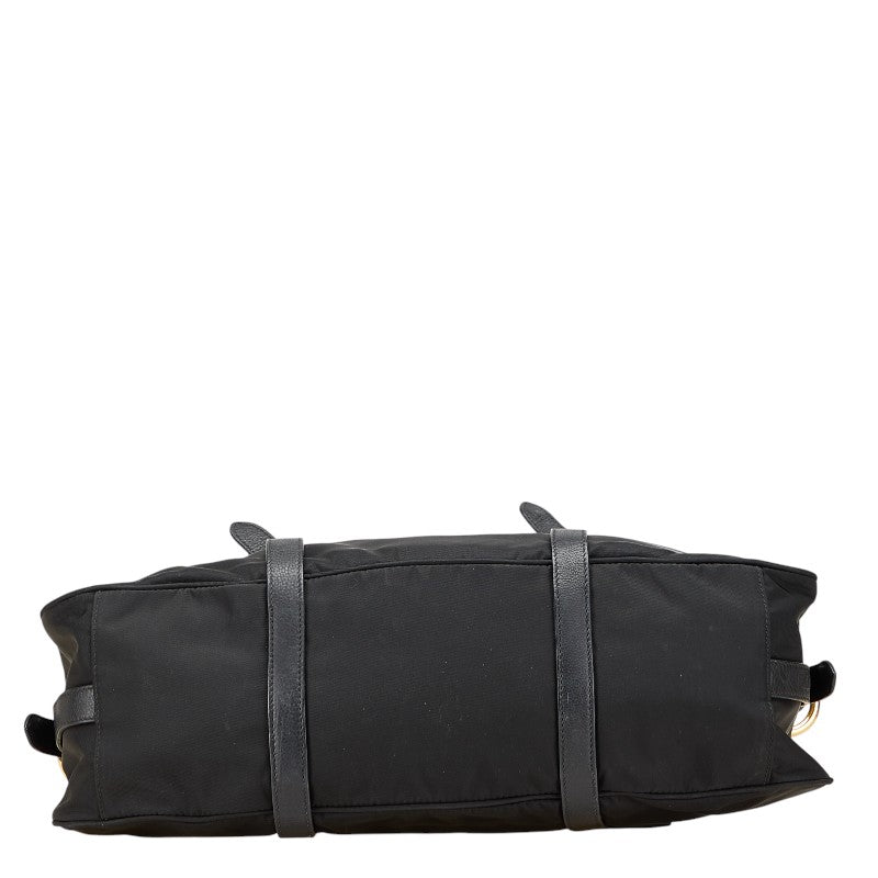 プラダ 三角ロゴプレート ハンドバッグ ショルダーバッグ 2WAY ブラック ナイロン レザー レディース PRADA 【中古】