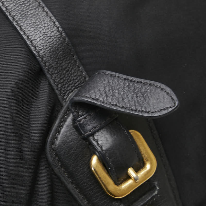 プラダ 三角ロゴプレート ハンドバッグ ショルダーバッグ 2WAY ブラック ナイロン レザー レディース PRADA 【中古】