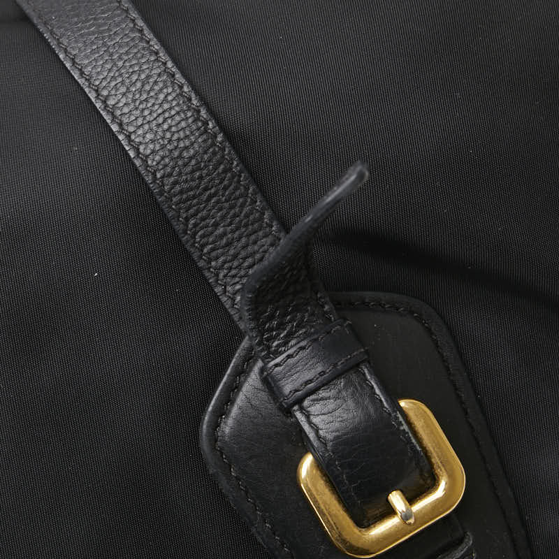 プラダ 三角ロゴプレート ハンドバッグ ショルダーバッグ 2WAY ブラック ナイロン レザー レディース PRADA 【中古】