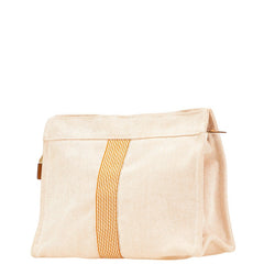 エルメス フールトゥ クラッチバッグ セカンドバッグ オレンジ ブラウン キャンバス レディース HERMES 【中古】