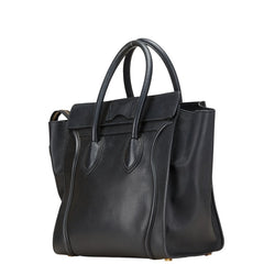 セリーヌ ラゲージ ミニショッパー ハンドバッグ ブラック レザー レディース CELINE 【中古】