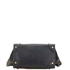 セリーヌ ラゲージ ミニショッパー ハンドバッグ ブラック レザー レディース CELINE 【中古】