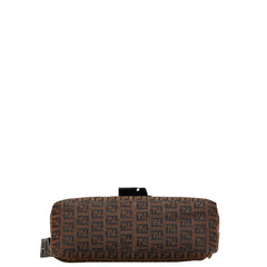 フェンディ ズッカ マンマバケット ハンドバッグ ブラウン ブラック キャンバス レザー レディース FENDI 【中古】