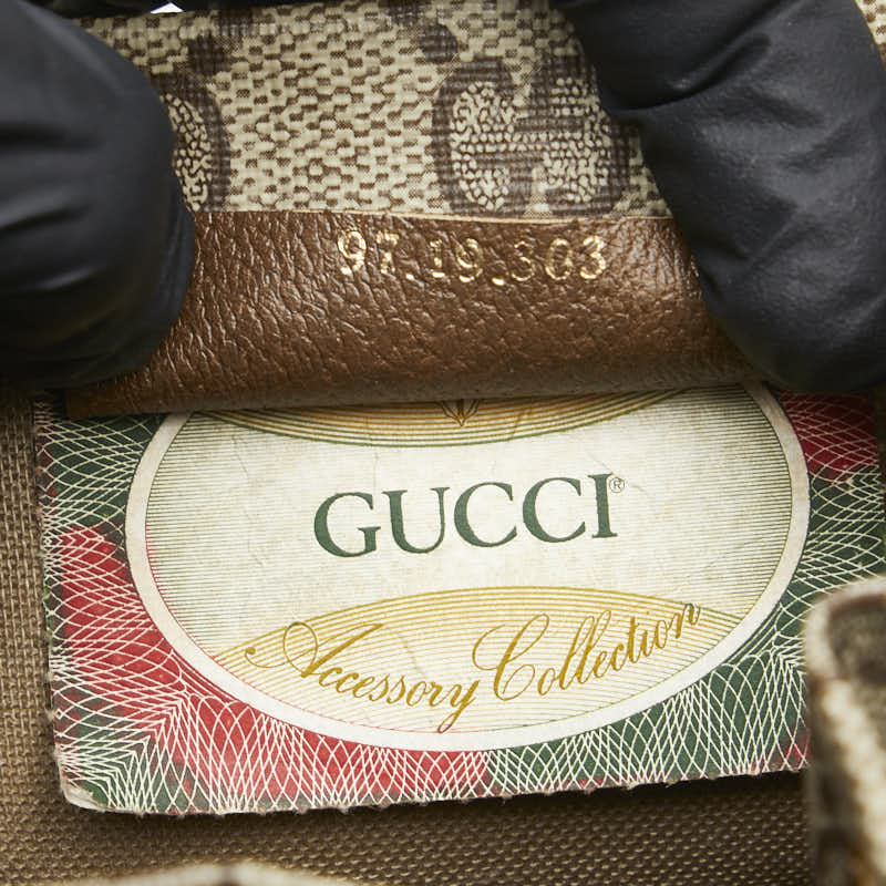 グッチ GGスプリーム オールドグッチ クラッチバッグ 97.19.303 ブラウン PVC レザー レディース GUCCI 【中古】