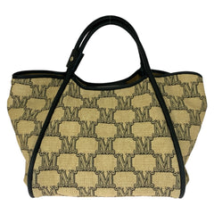 マックスマーラ グラム マリン トートバッグ ショルダーバッグ 2WAY ベージュ ブラック ナイロン コットン レディース MAX MARA 中古