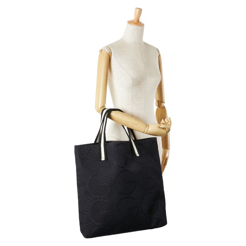 グッチ Gロゴ トートバッグ 123439 ブラック キャンバス メンズ GUCCI 【中古】