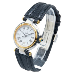 ダンヒル ミレニアム 腕時計 クオーツ ホワイト文字盤 ステンレススチール レザー レディース Dunhill 【中古】