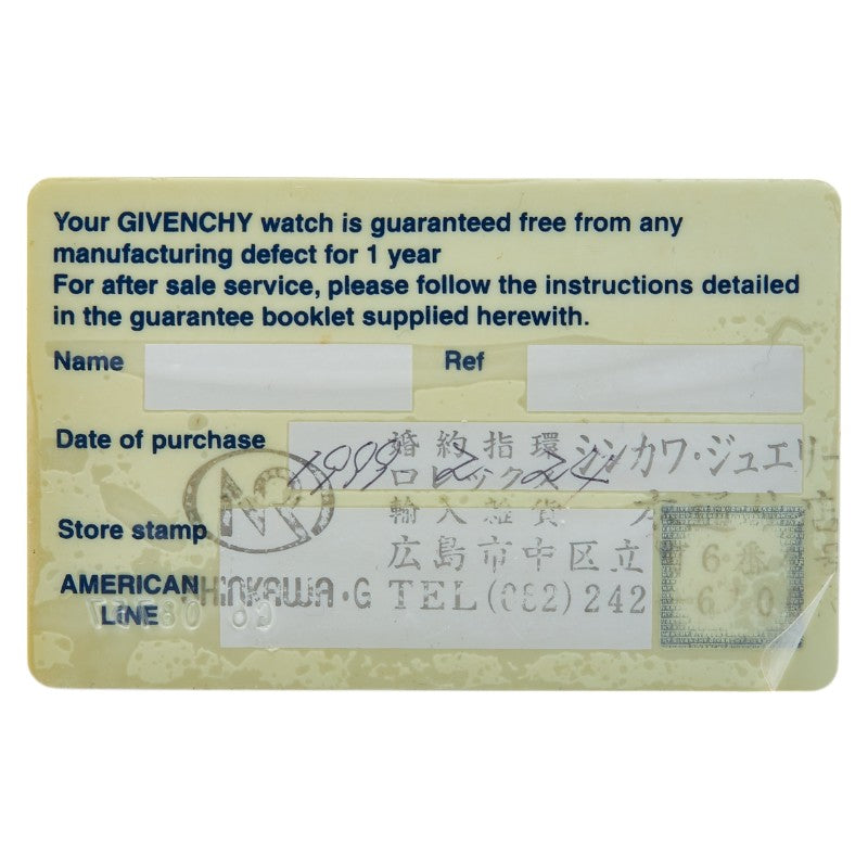 ジバンシー 腕時計 クオーツ ネイビー文字盤 ステンレススチール レディース Givenchy 【中古】