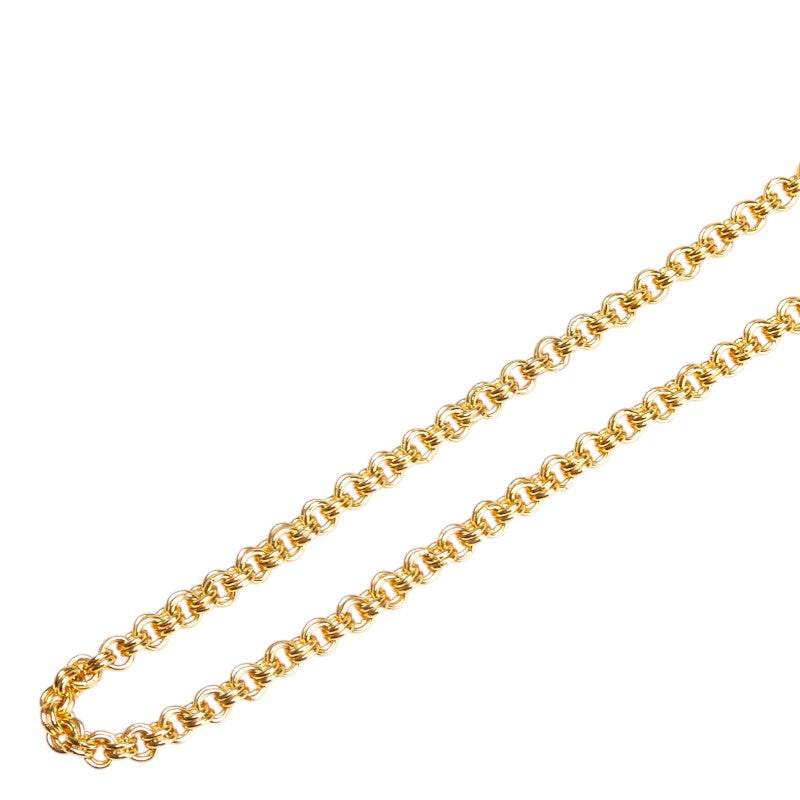 ディオール CDロゴ ネックレス ゴールド メッキ ラインストーン レディース Dior 【中古】