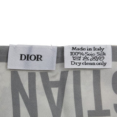 ディオール ミッツァ 花 フラワー モチーフ スカーフ ホワイト グレー マルチカラー シルク レディース Dior 【中古】