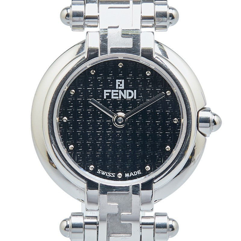 フェンディ ズッカ 腕時計 750L クオーツ ブラック文字盤 ステンレススチール レディース FENDI 【中古】