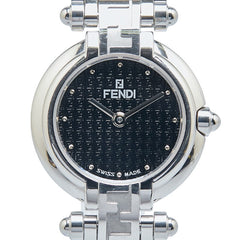 フェンディ ズッカ 腕時計 750L クオーツ ブラック文字盤 ステンレススチール レディース FENDI 【中古】