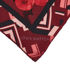 ルイ ヴィトン モノグラム 花 フラワー モチーフ スカーフ レッド マルチカラー シルク レディース LOUIS VUITTON 【中古】