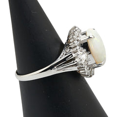 Pt900 プラチナ オパール2.80ct ダイヤ0.61ct リング 指輪 レディース 13号 【中古】