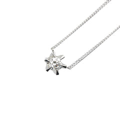 Pt900 プラチナ ダイヤ0.437ct プチ ネックレス レディース 【中古】