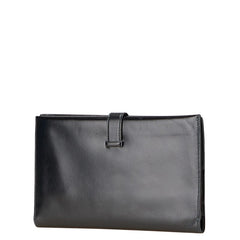 エルメス ベアン 長財布 ブラック ボックスカーフ レディース HERMES 【中古】