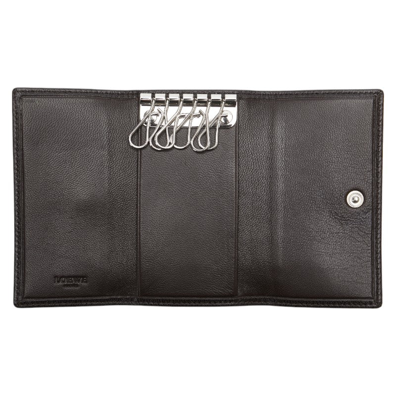 ロエベ アナグラムロゴ キーケース 6連 ブラウン レザー レディース LOEWE 【中古】