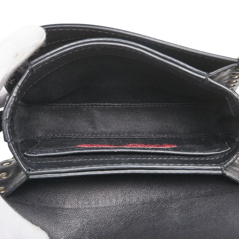 ヴァレンティノ ロックスタッズ ショルダーバッグ ブラック レザー レディース VALENTINO 【中古】