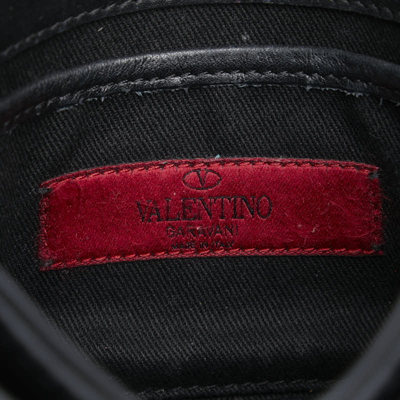 ヴァレンティノ ロックスタッズ ショルダーバッグ ブラック レザー レディース VALENTINO 【中古】