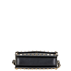 ヴァレンティノ ロックスタッズ ショルダーバッグ ブラック レザー レディース VALENTINO 【中古】