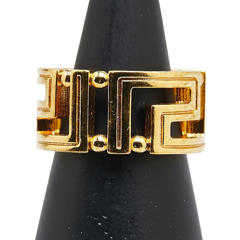 ヴェルサーチェ グレカ リング 指輪 #11 ゴールド メッキ レディース VERSACE 【中古】