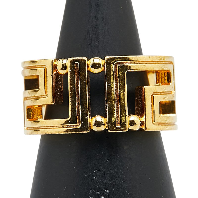 ヴェルサーチェ グレカ リング 指輪 #11 ゴールド メッキ レディース VERSACE 【中古】