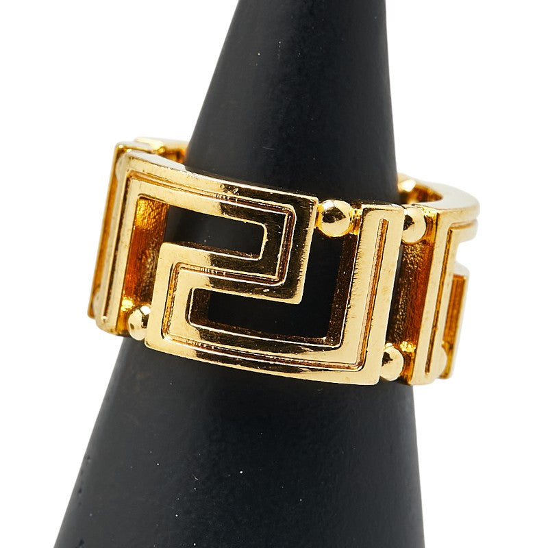ヴェルサーチェ グレカ リング 指輪 #11 ゴールド メッキ レディース VERSACE 【中古】