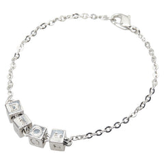 ディオール ロゴ キューブ ブレスレット シルバー メタル レディース Dior 【中古】