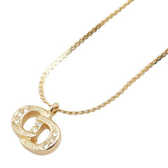 ディオール CDロゴ ラインストーン ネックレス ゴールド メッキ レディース Dior 【中古】