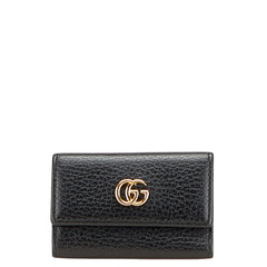 グッチ GGマーモント 6連 キーケース 456118 ブラック レザー レディース GUCCI 【中古】