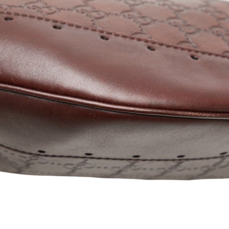 グッチ グッチシマ 斜め掛け ショルダーバッグ 145991 ブラウン レザー レディース GUCCI 【中古】