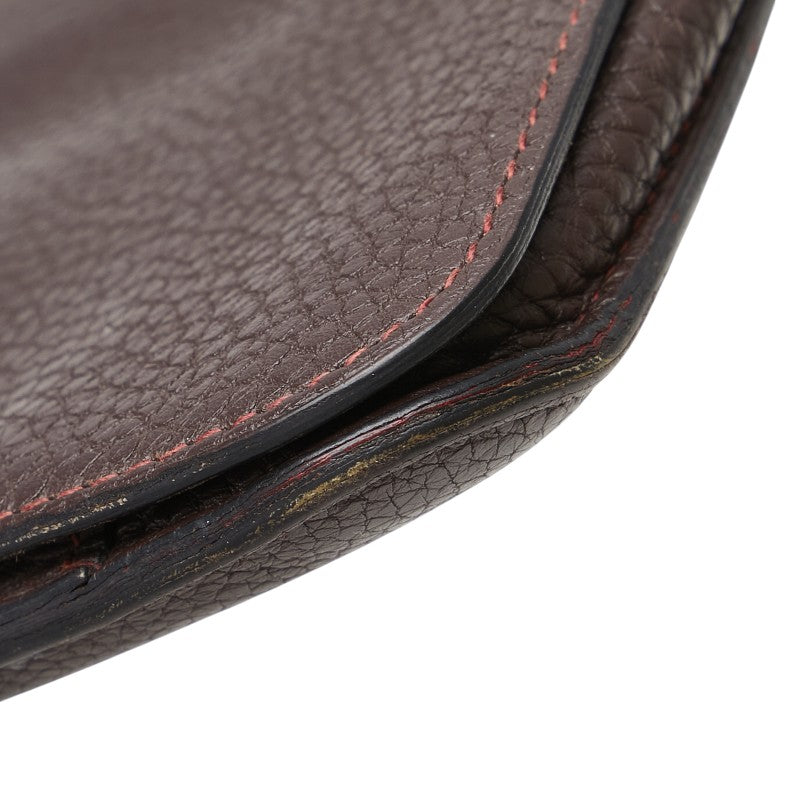 エルメス ドゴンGM ドゴンデュオ バイカラー 二つ折り財布 ショコラ ヴァーミリオン トゴ レディース HERMES 【中古】