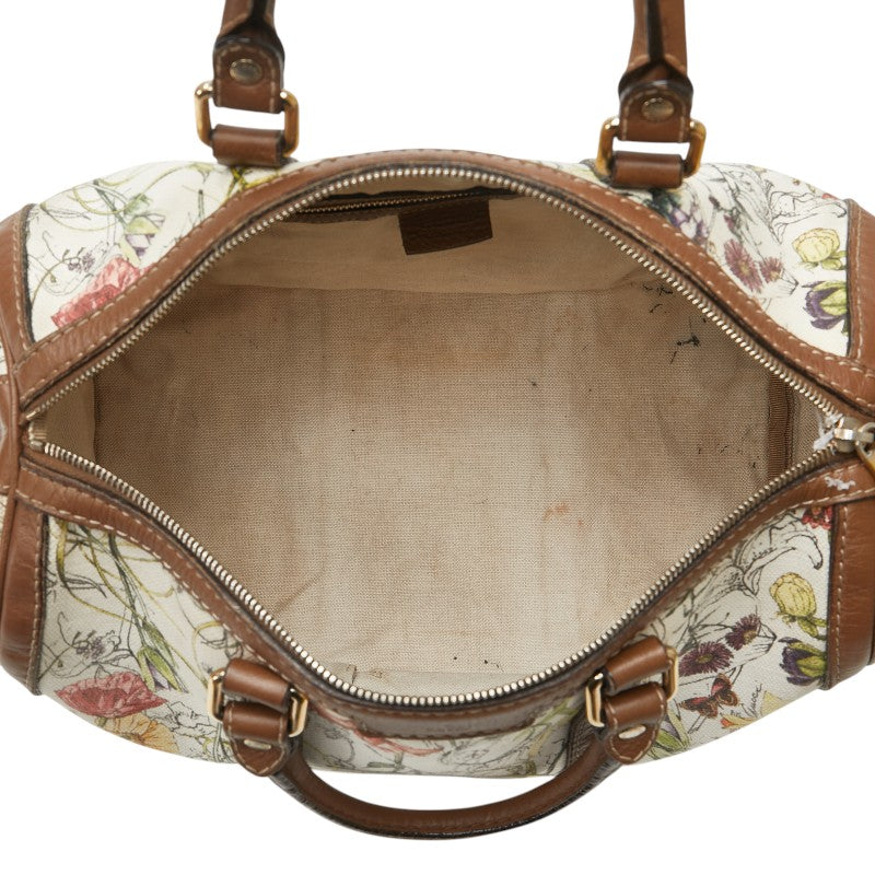 グッチ フローラ ハンドバッグ ミニボストンバッグ 247205 ベージュ ブラウン マルチカラー キャンバス レザー レディース GUCCI 【中古】