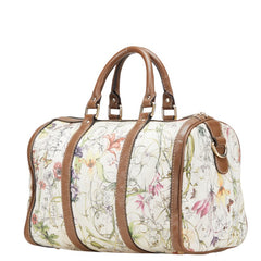 グッチ フローラ ハンドバッグ ミニボストンバッグ 247205 ベージュ ブラウン マルチカラー キャンバス レザー レディース GUCCI 【中古】