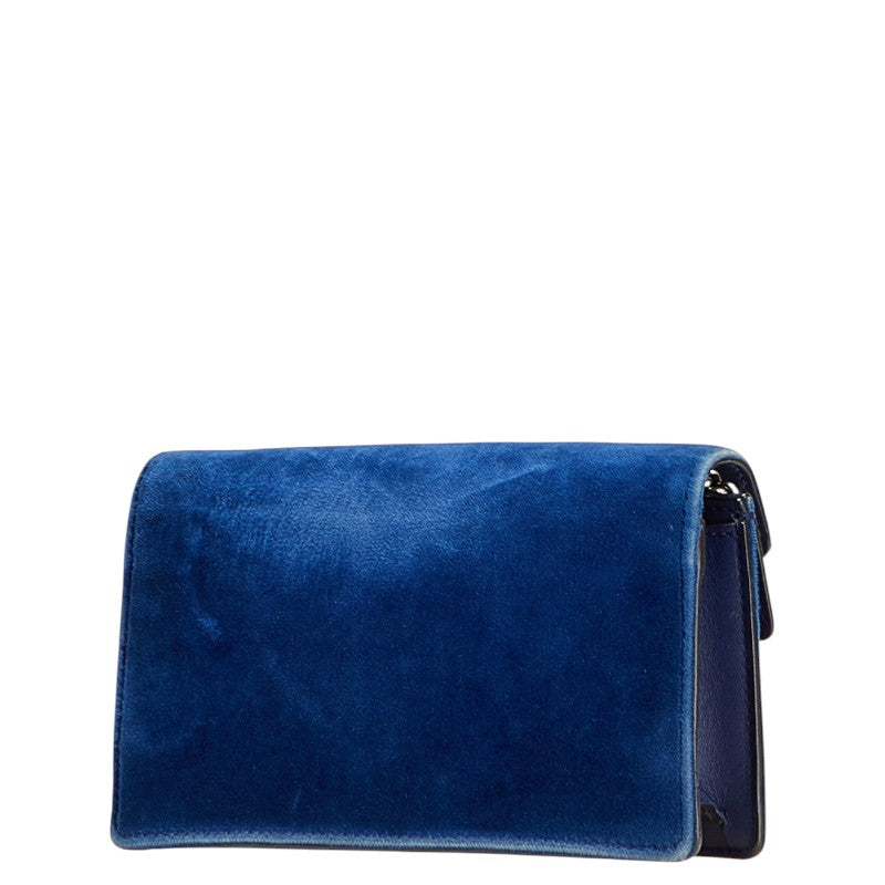 グッチ ディオニュソス チェーン 斜め掛け ショルダーバッグ 476432 ブルー ベロア レディース GUCCI 【中古】
